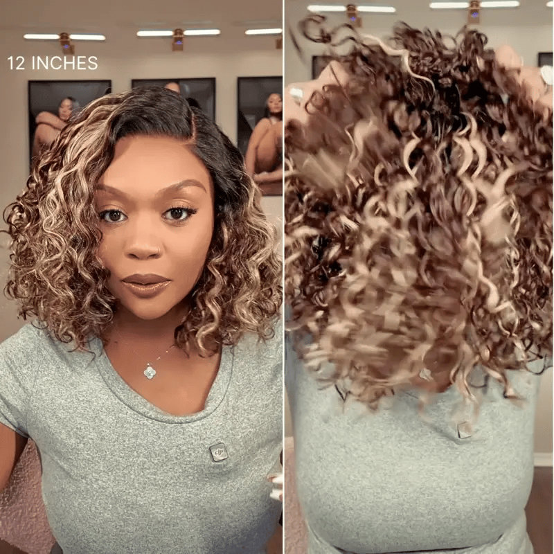 Glueless HD Lace Bob U-Part Human Hair Wig - Brown | 8"-14"