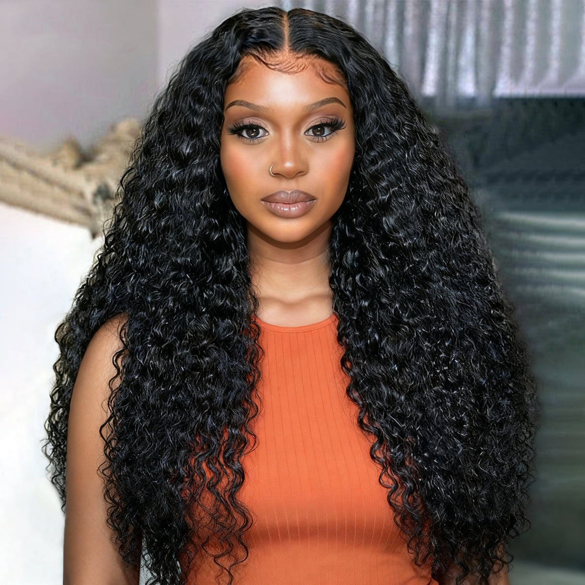 Glueless HD Lace Water Wave T-Part Lace Human Hair Wig - Grey | 10"-28"