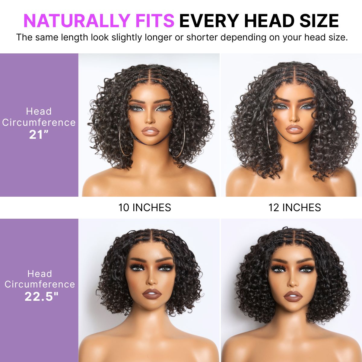 Glueless Braided T-Part Lace Human Hair Wig | 8"-14"