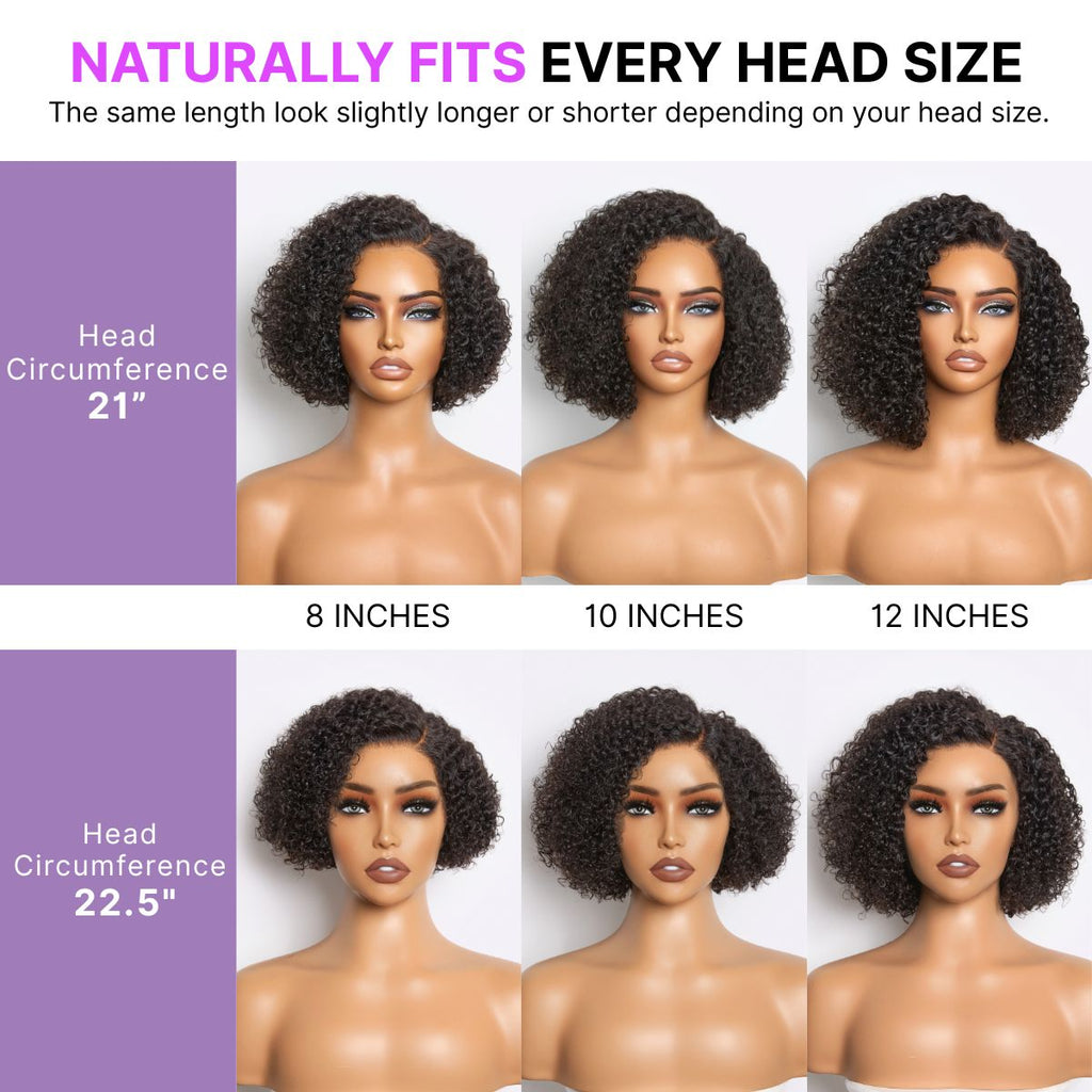 Glueless HD Lace Pixie T-Part Lace Human Hair Wig | 8"-14"