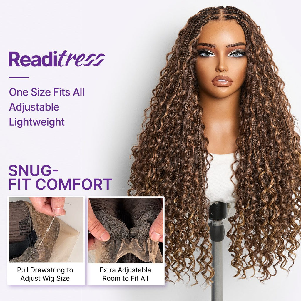 HD Lace Braided T-Part Lace Human Hair Wig - Blonde | 10"-28"