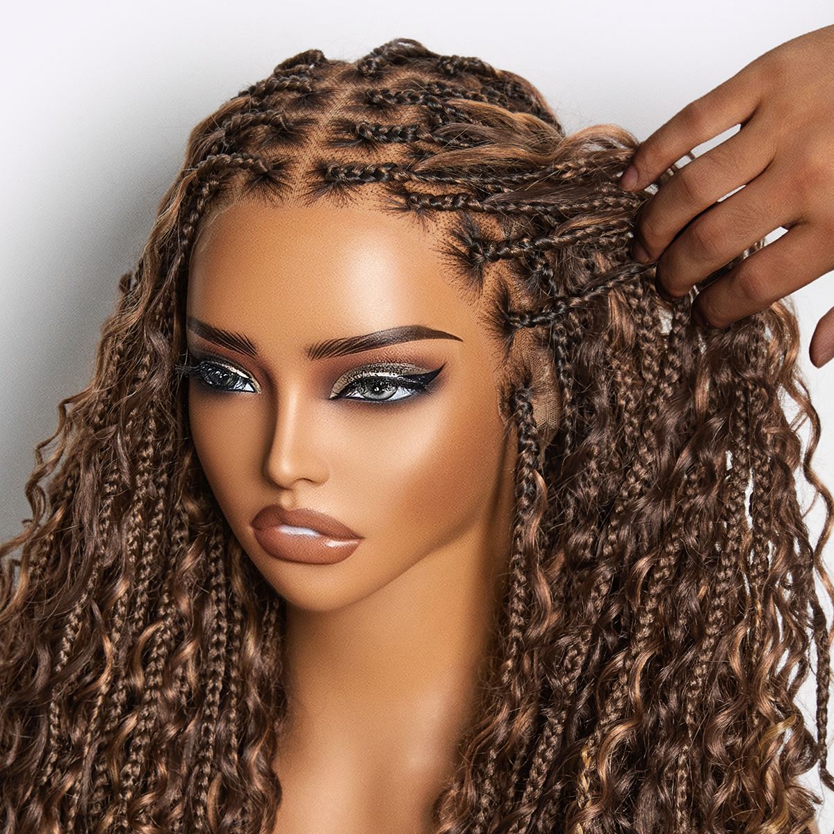 HD Lace Braided T-Part Lace Human Hair Wig - Blonde | 10"-28"