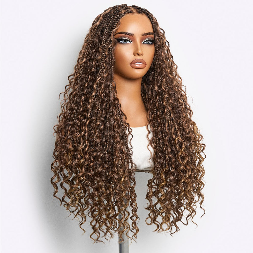 HD Lace Braided T-Part Lace Human Hair Wig - Blonde | 10"-28"