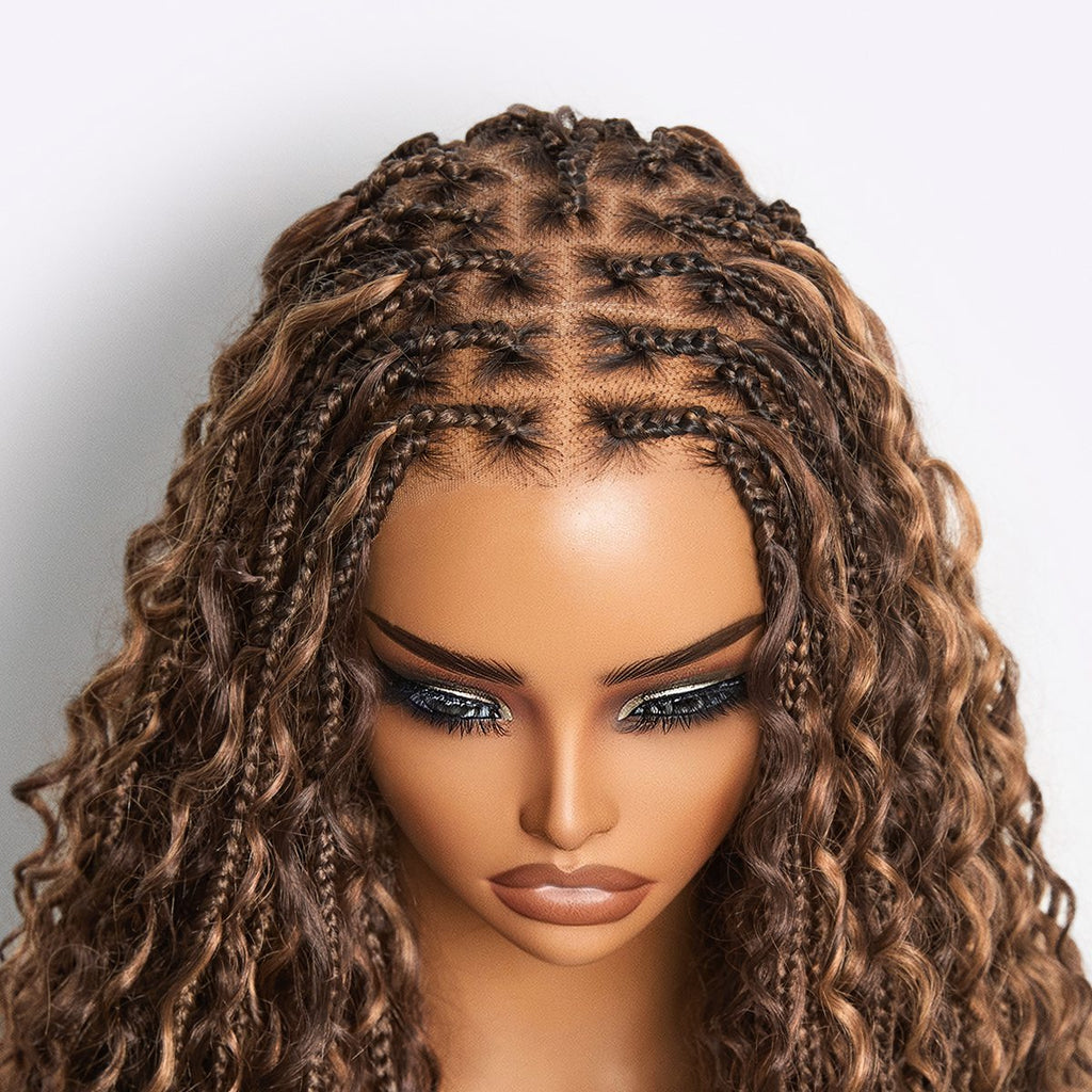 HD Lace Braided T-Part Lace Human Hair Wig - Blonde | 10"-28"