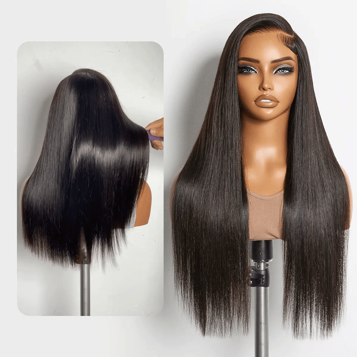 Glueless HD Lace Straight T-Part Lace Human Hair Wig 250% Density | 10"-28"