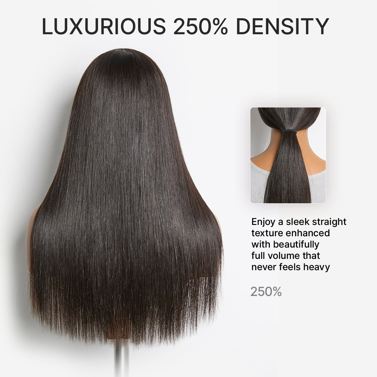 Glueless HD Lace Straight T-Part Lace Human Hair Wig 250% Density | 10"-28"