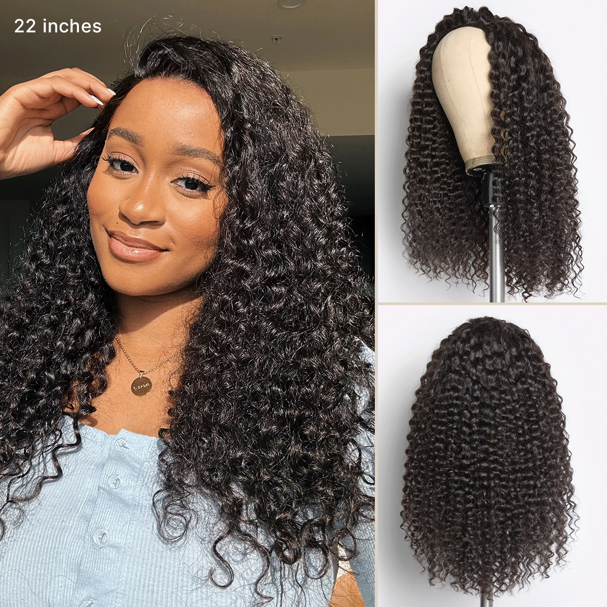 Glueless Curly Human Hair Wig 180% Density | 10"-28"