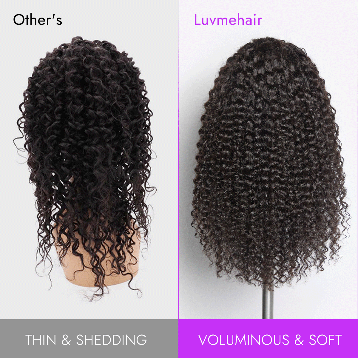 Glueless Curly Human Hair Wig 180% Density | 10"-28"