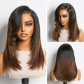 Glueless HD Lace Layered T-Part Lace Human Hair Wig - Red 180% Density | 8"-14"