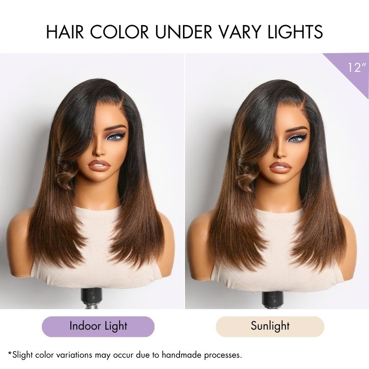 Glueless HD Lace Layered T-Part Lace Human Hair Wig - Red 180% Density | 8"-14"