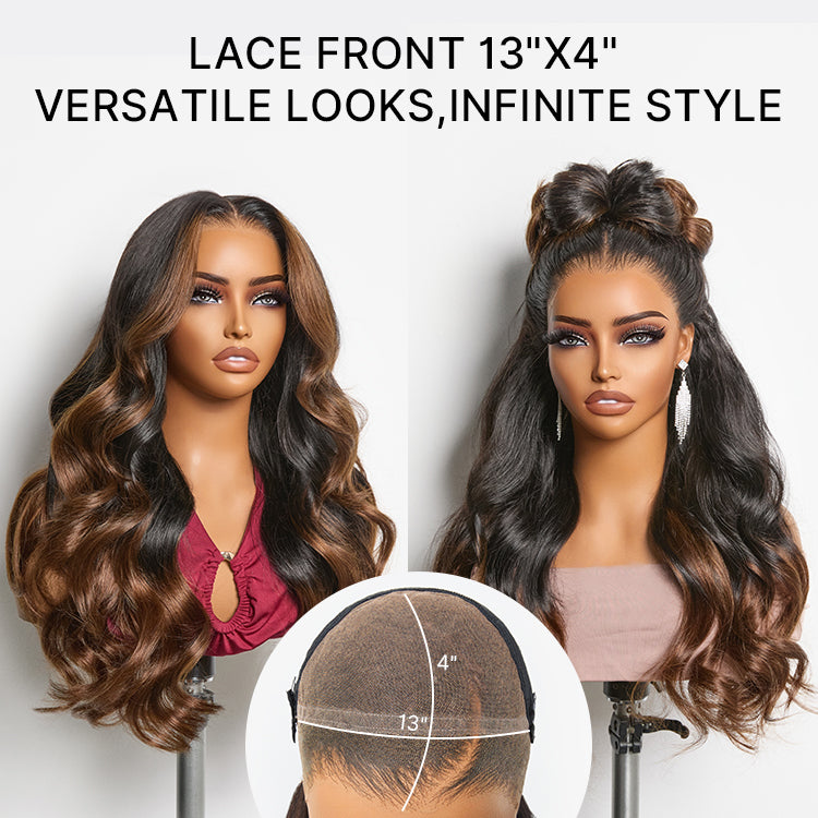 Glueless HD Lace Loose Wave T-Part Lace Human Hair Wig - Ombre 200% Density | 10"-28"
