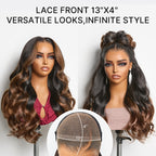Glueless HD Lace Loose Wave T-Part Lace Human Hair Wig - Ombre 200% Density | 10"-28"