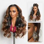 Glueless HD Lace Loose Wave T-Part Lace Human Hair Wig - Ombre 200% Density | 10"-28"