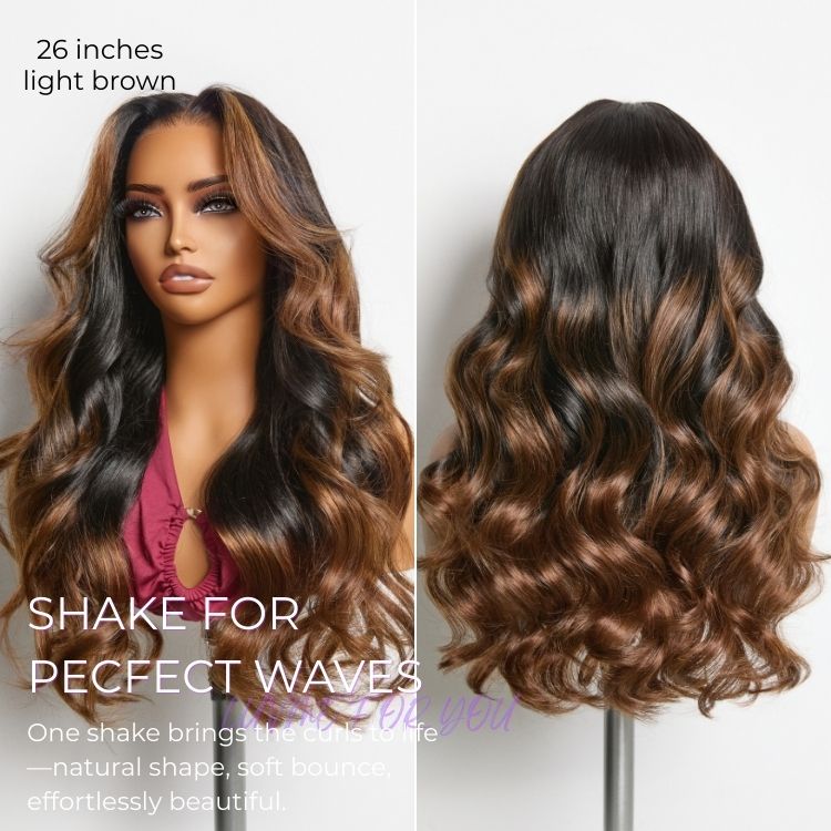 Glueless HD Lace Loose Wave T-Part Lace Human Hair Wig - Ombre 200% Density | 10"-28"