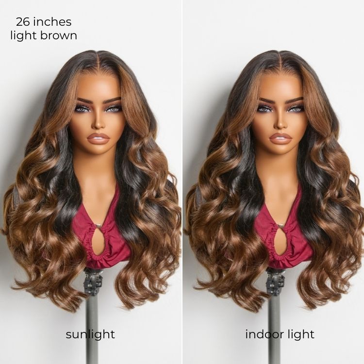 Glueless HD Lace Loose Wave T-Part Lace Human Hair Wig - Ombre 200% Density | 10"-28"