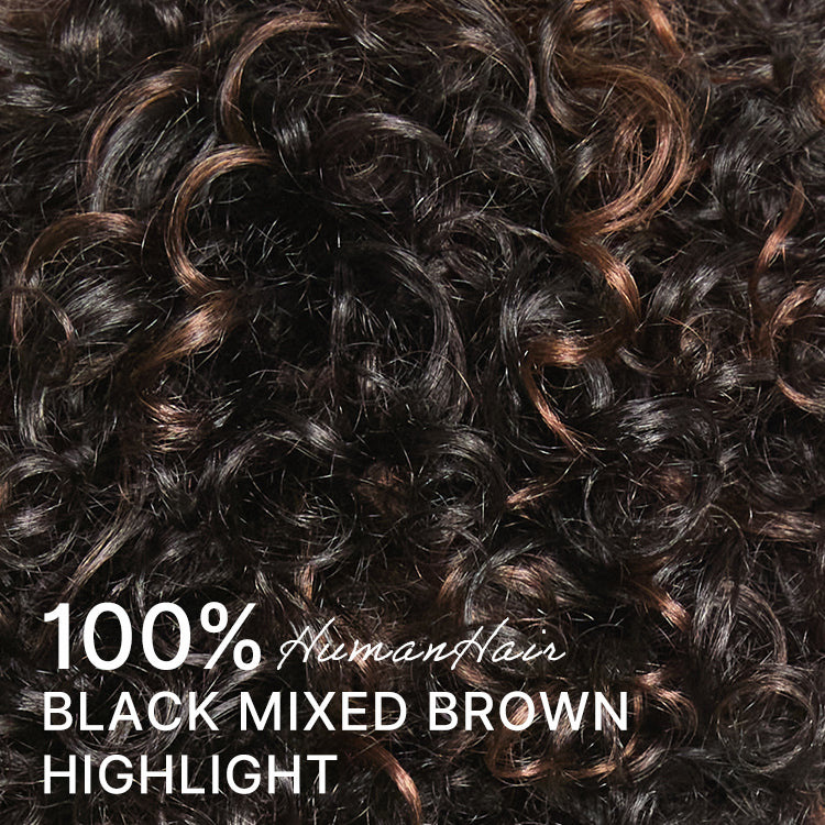 Glueless Curly Human Hair Wig with Bangs | 8"-14"