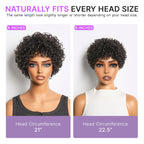 Glueless Curly Human Hair Wig with Bangs | 8"-14"