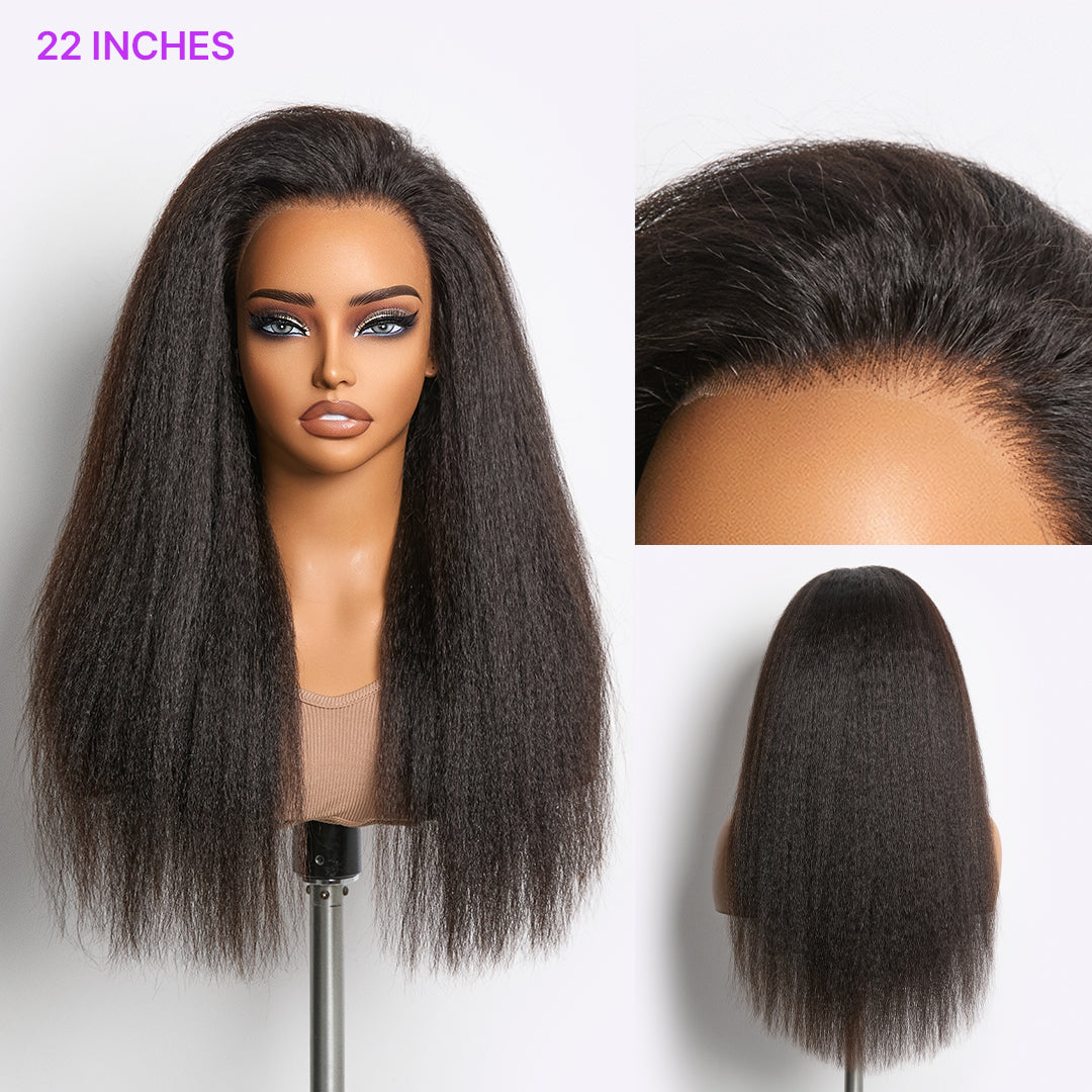 HD Lace Kinky Straight T-Part Lace Human Hair Wig | 22"