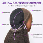 HD Lace Kinky Straight T-Part Lace Human Hair Wig | 10"-28"