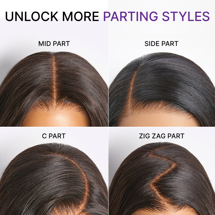 Glueless HD Lace Kinky Straight T-Part Lace Human Hair Wig - Grey 180% Density | 10"-28"