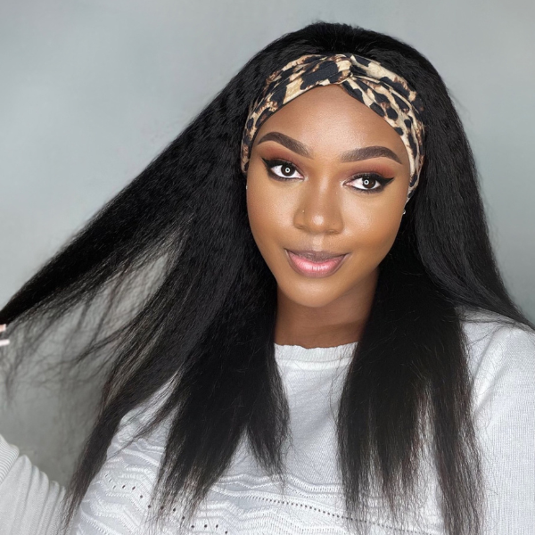 Glueless Kinky Straight Headband Human Hair Wig | 8"-14"