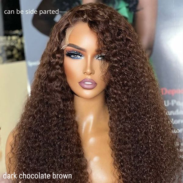 Glueless Curly 5X5 Closure Human Hair Wig - Red | 10"-28"