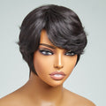 Glueless Straight Human Hair Wig with Bangs | 8"-14"