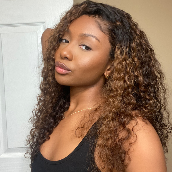 HD Lace Loose Wave T-Part Lace Human Hair Wig - Brown | 10"-28"