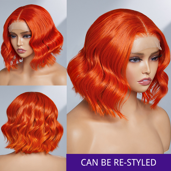 Glueless Bob 4X4 Closure Human Hair Wig - Red | 8"-14"