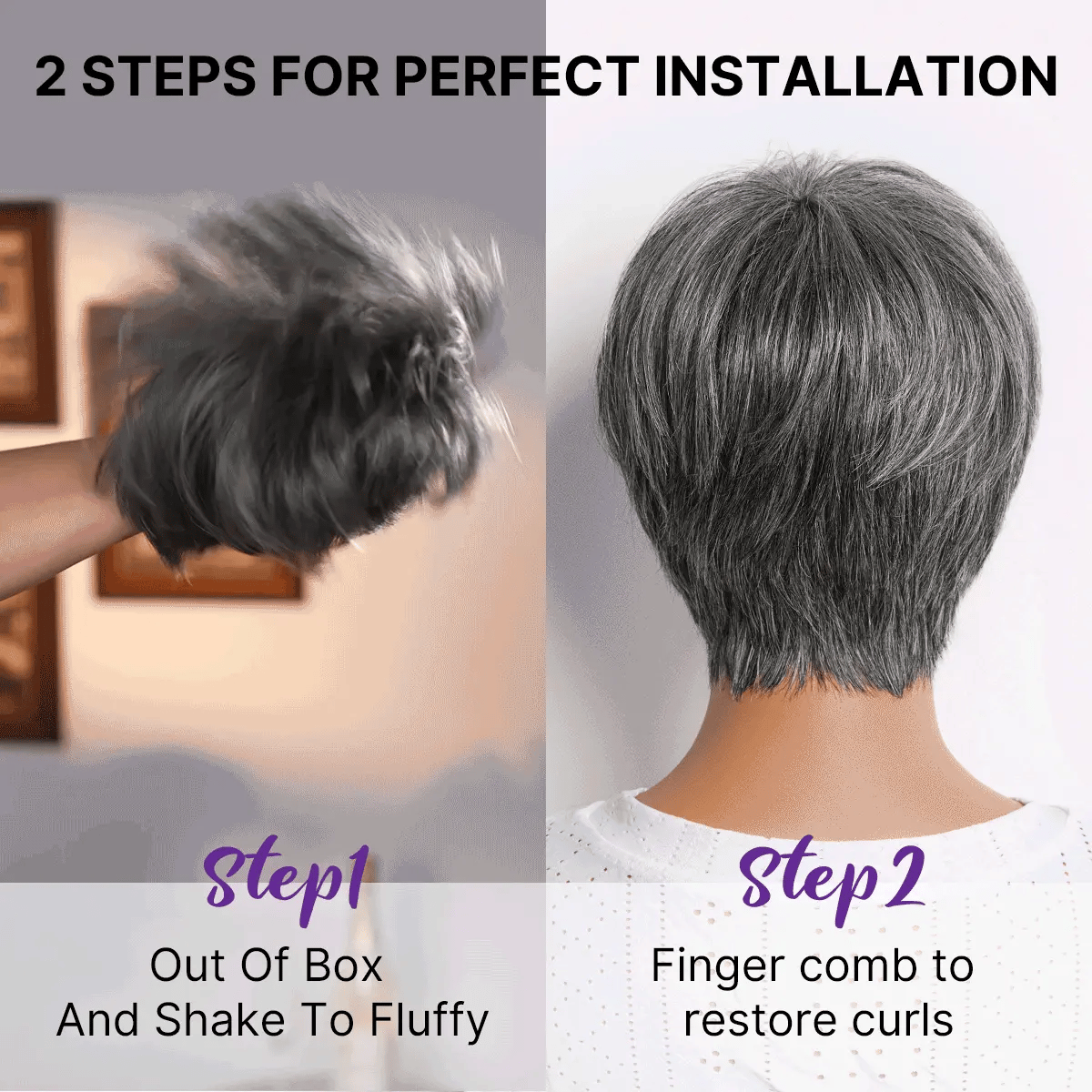 Glueless Pixie Human Hair Wig - Blonde with Bangs | 8"-14"