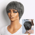 Glueless Pixie Human Hair Wig - Blonde with Bangs | 8"-14"