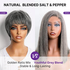 Glueless Pixie Human Hair Wig - Blonde with Bangs | 8"-14"