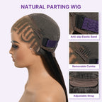Glueless Braided T-Part Lace Human Hair Wig with Bangs 180% Density | 10"-28"