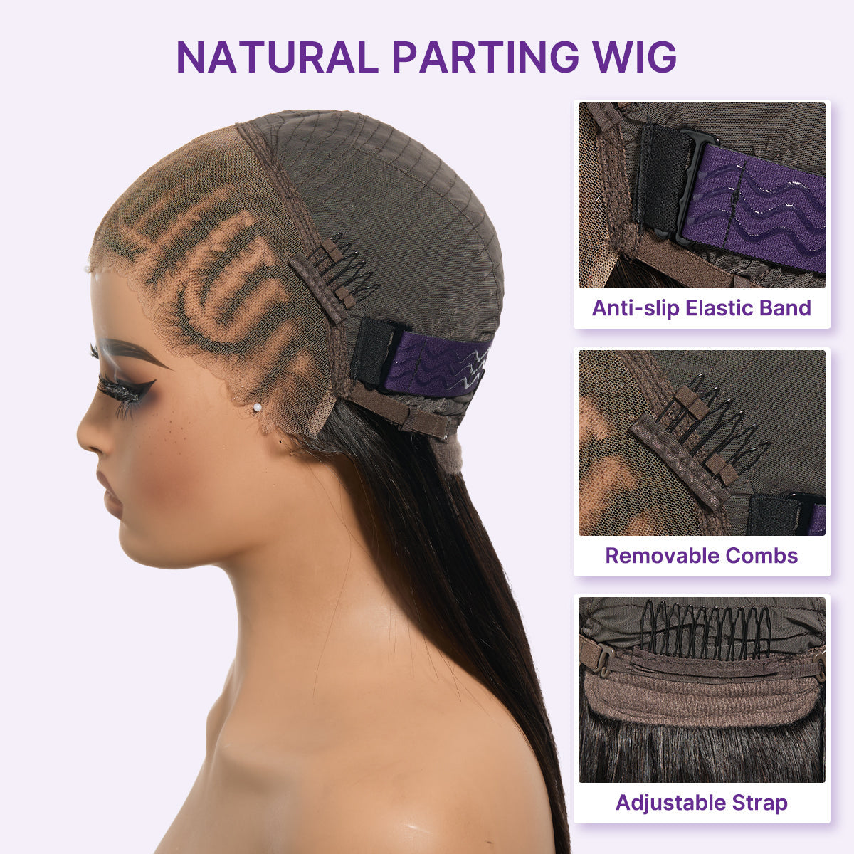 Glueless Braided T-Part Lace Human Hair Wig with Bangs 180% Density | 10"-28"