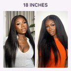 Glueless Kinky Straight V-Part Human Hair Wig | 10"-28"