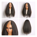 Glueless Kinky Straight V-Part Human Hair Wig | 10"-28"