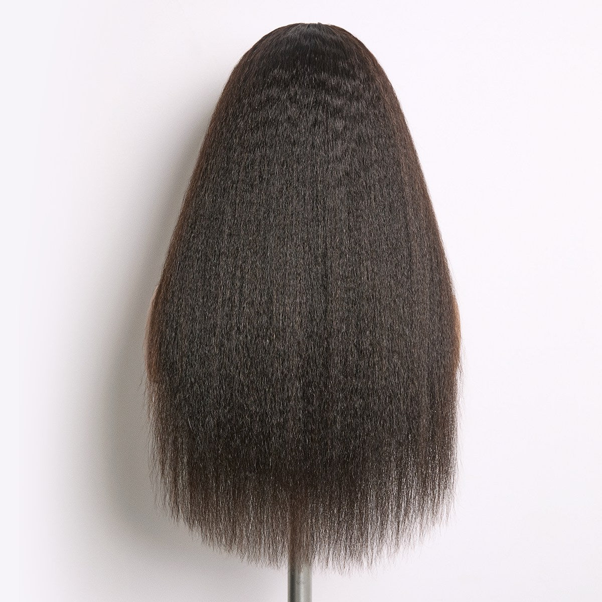 Glueless Kinky Straight V-Part Human Hair Wig with Bangs | 10"-28"
