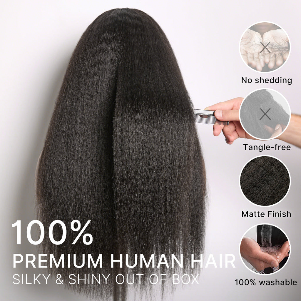 Kinky Straight Human Hair Wig | 10"-28"