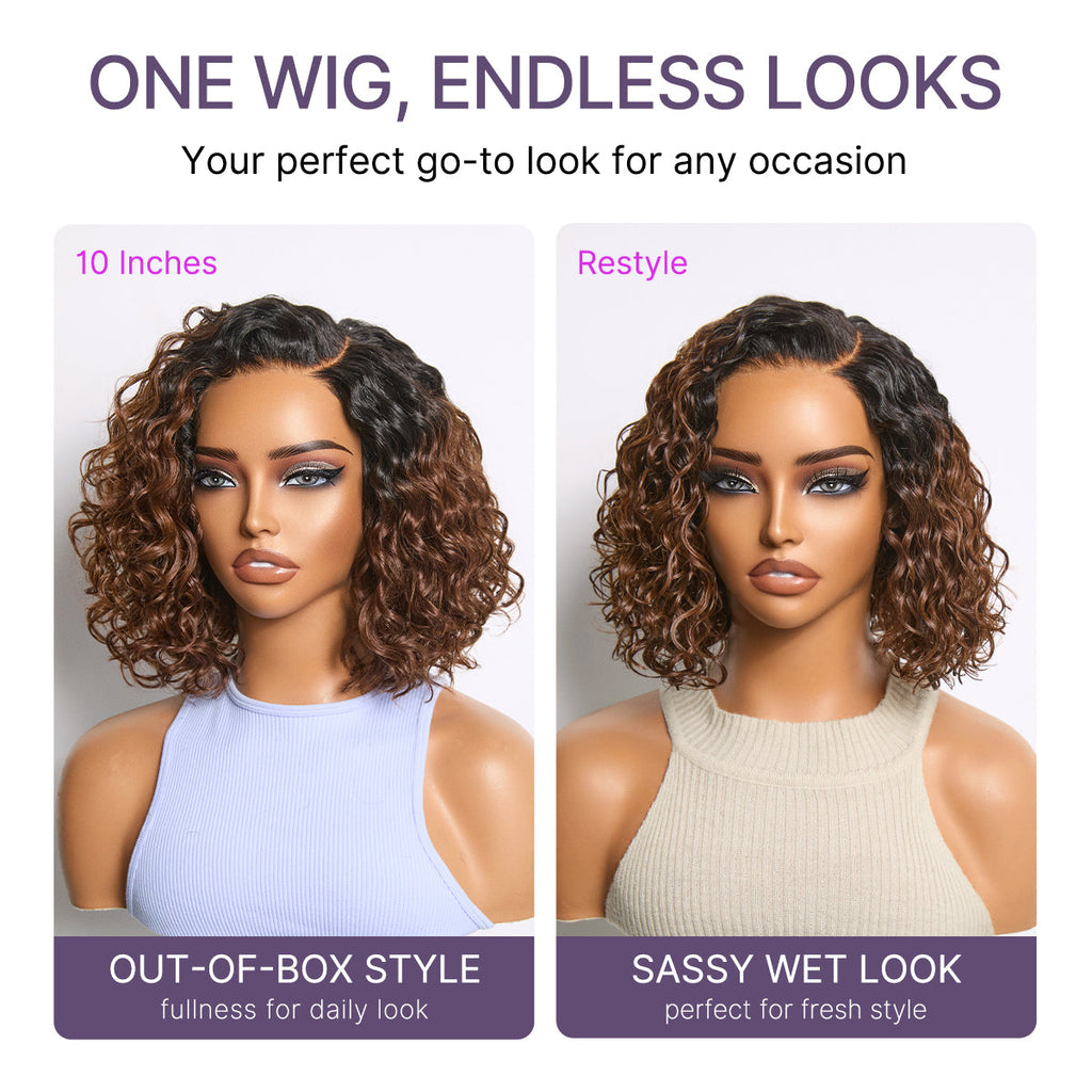 Glueless HD Lace Bob T-Part Lace Human Hair Wig - Ombre | 8"-14"