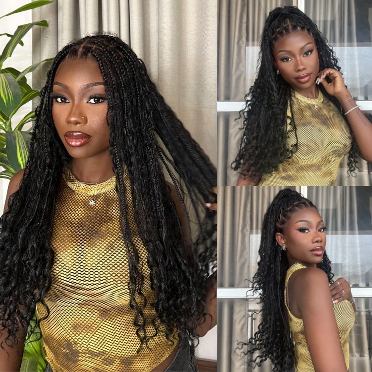 HD Lace Braided T-Part Lace Human Hair Wig - Blonde | 10"-28"