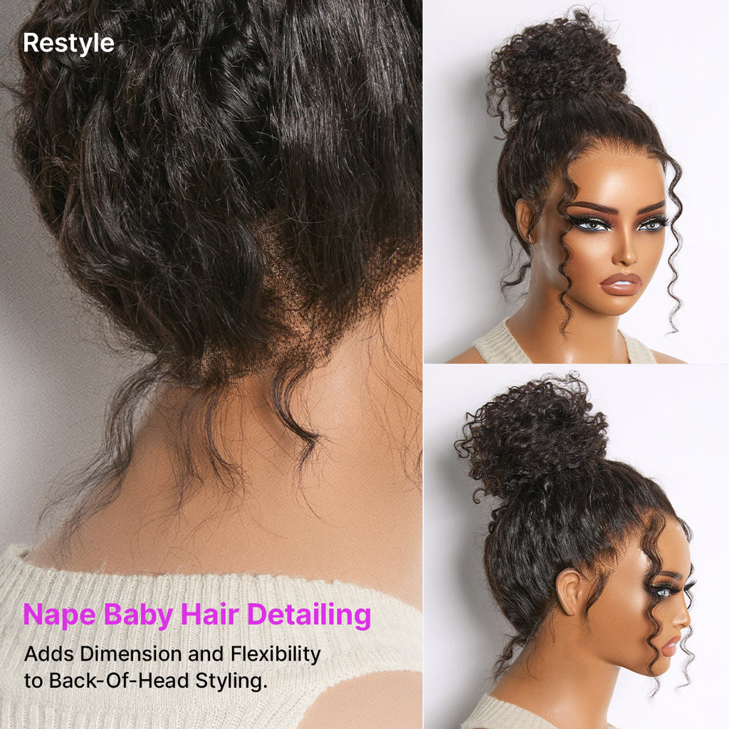 HD Lace Water Wave T-Part Lace Human Hair Wig | 10"-28"