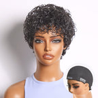 Glueless Curly Human Hair Wig | 8"-14"