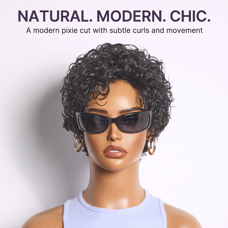 Glueless Curly Human Hair Wig | 8"-14"