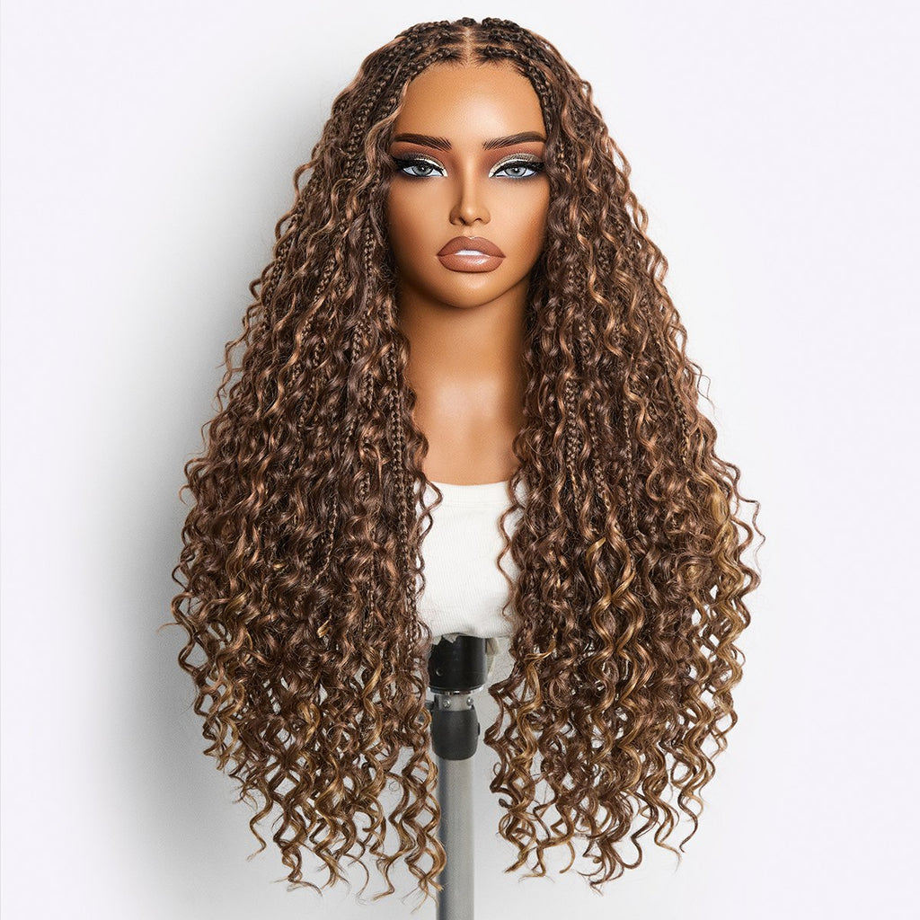 Braided Full Lace Human Hair Wig - Grey | 10"-28"