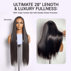 Glueless HD Lace Straight T-Part Lace Human Hair Wig 250% Density | 10"-28"