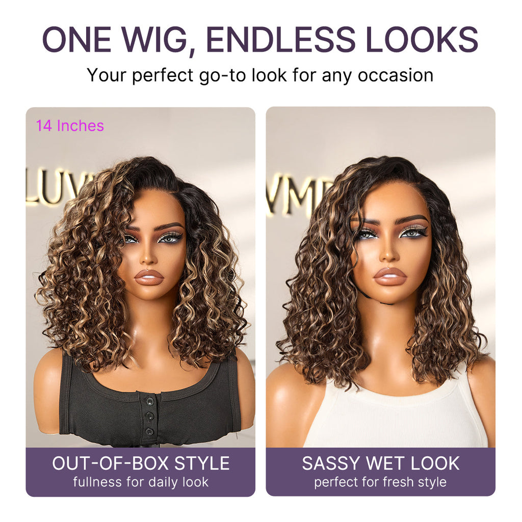 Glueless HD Lace Bob T-Part Lace Human Hair Wig - Highlight | 8"-14"