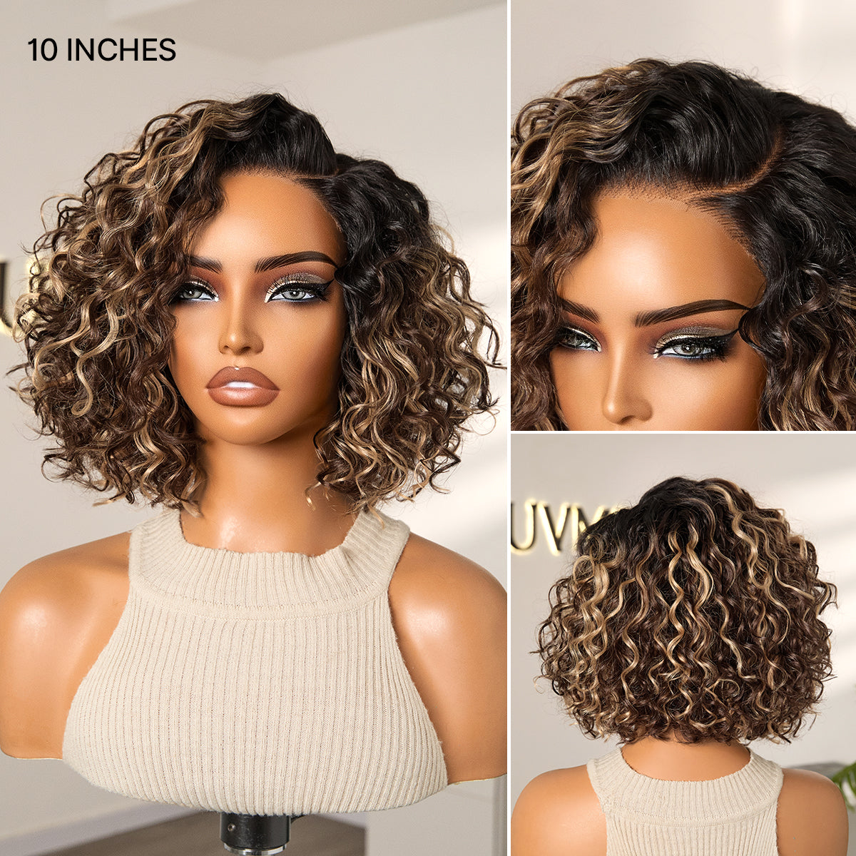 Glueless HD Lace Bob T-Part Lace Human Hair Wig - Highlight | 8"-14"