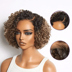 Glueless HD Lace Pixie T-Part Lace Human Hair Wig - Highlight | 8"-14"