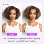 Glueless HD Lace Pixie T-Part Lace Human Hair Wig - Highlight | 8"-14"