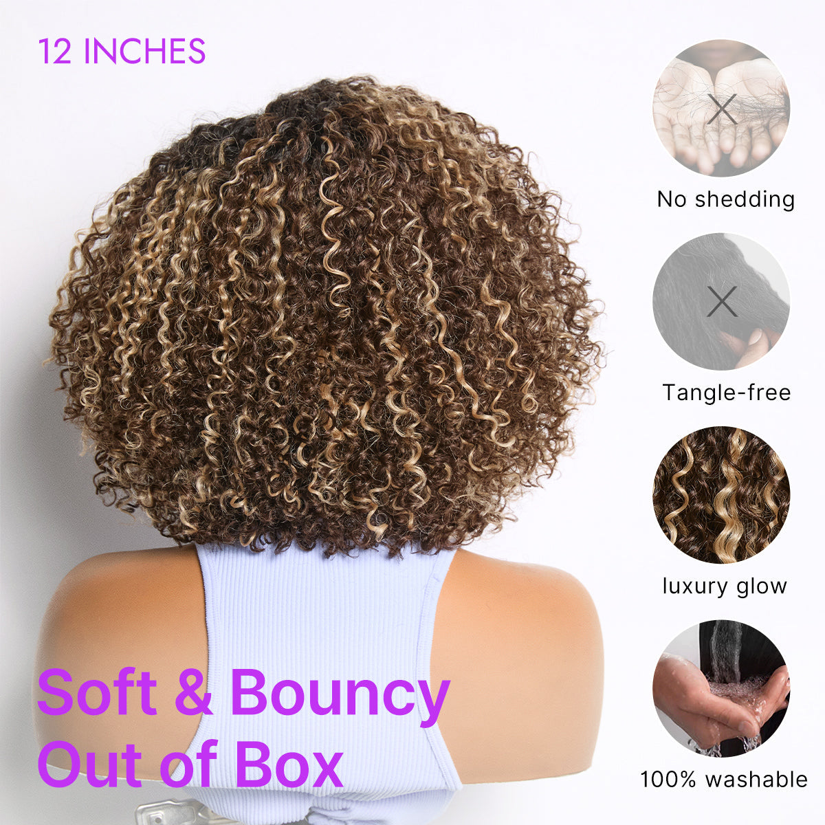 Glueless HD Lace Pixie T-Part Lace Human Hair Wig - Highlight | 8"-14"